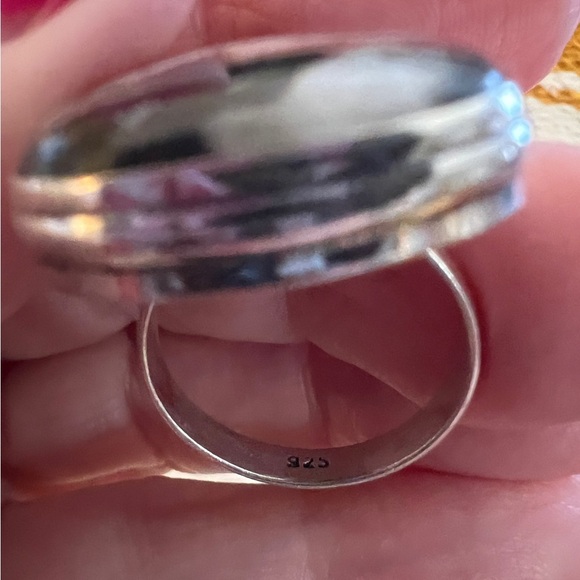 ❤️ Zebra Jasper Southwestern Style 925 Statement Ring Size 7 Weighing 10 GM - Picture 7 of 14